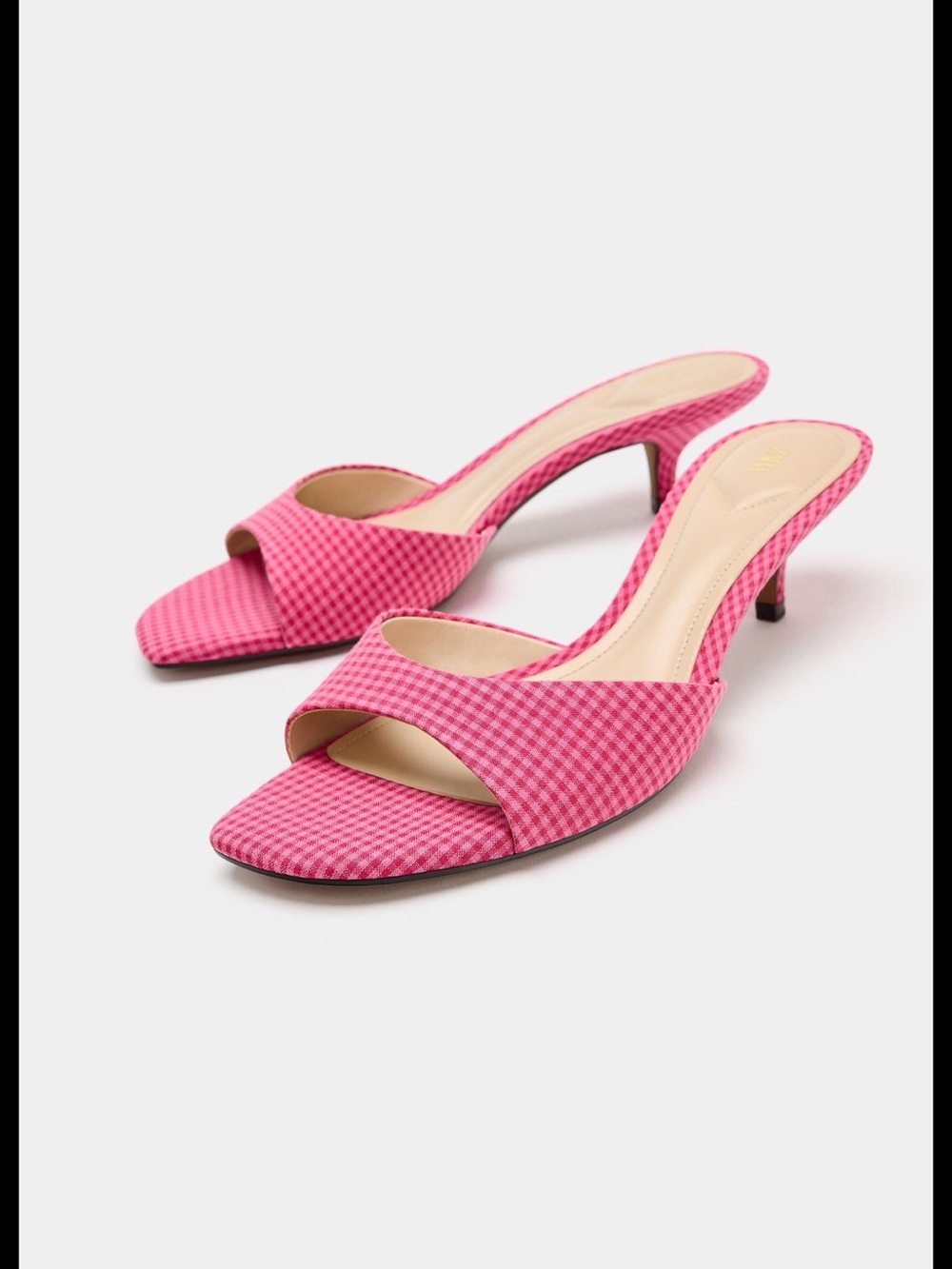 Zara , GINGHAM PRINT SANDALS